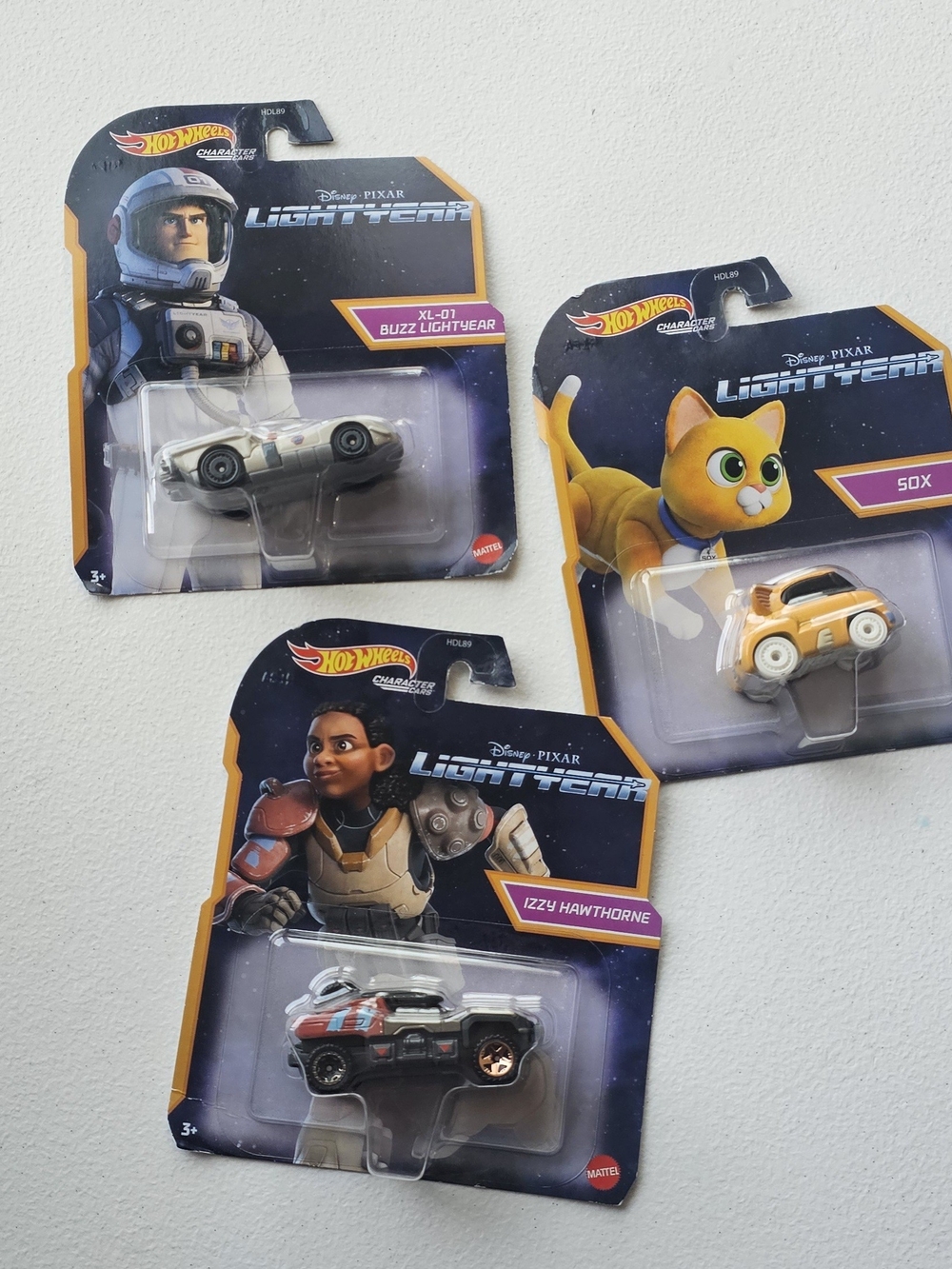 Hot Wheels Disney Pixar Lightyear Character Cars - White, Orange, Gray